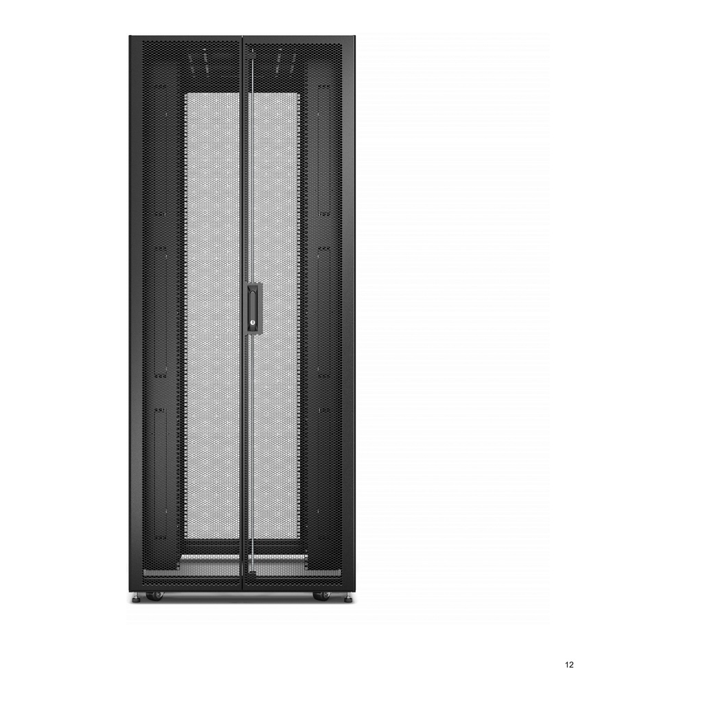 Easy Rack 800mm/42U/800mm with Roof, Side panel, castors, feet and 4 Brackets, No Bottom, black