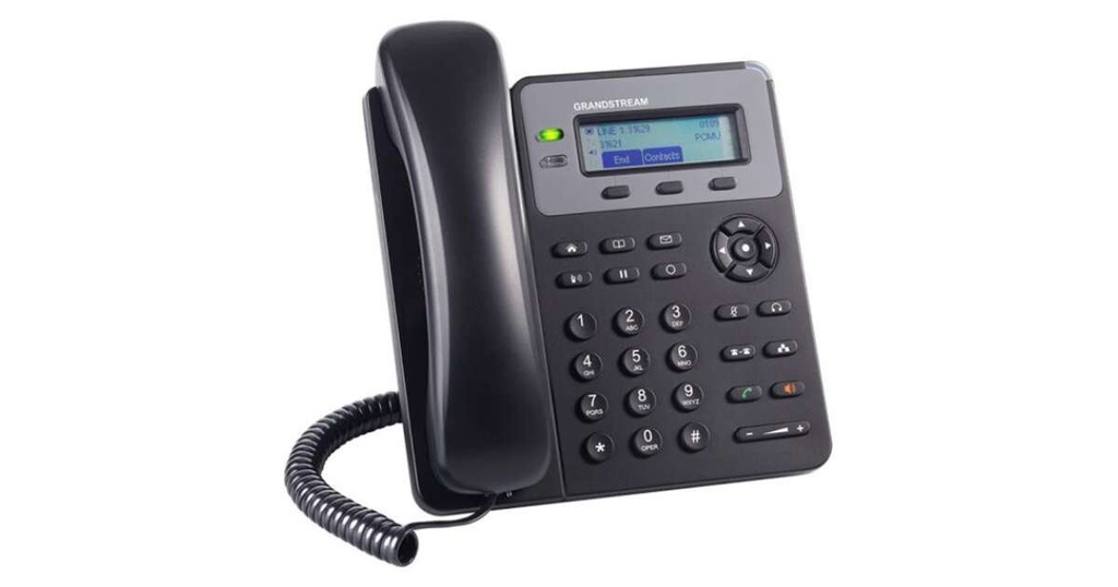 1 SIP account, 2 line keys, 3-way conferencing, 3 XML
programmable context-sensitive soft keys Dual-switched 10/100 mbps ports
EHS support for Plantronics headsets Up to 1000 contacts
Call history up to 200 records
Integrated PoE (on GXP1615)
