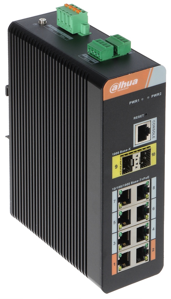10-port Gigabit Industrial Switch with 8-port PoE (Managed)