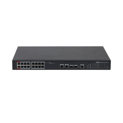 16-port 100 Mbps + 2-port Gigabit Managed PoE Switch, Intelligent PoE , Red port supports 90W IEEE802.3bt
, Web management with friendly interface and easy operation, 250 m long distance PoE transmission, PoE watchdog ,Plug and play
