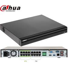 16CH NVR,  H.265+/H.265, Upto 12MP resolution Preview & Playback, 2 HDD upto 10 TB each,  Support IPC, UPnP, 16PoE ports, Video Out: HDMI/VGA, 3D intelligent positioning with Dahua PTZ camera, face detection, people counting,1-8 PoE Ports Support 800m ePoE & EoC