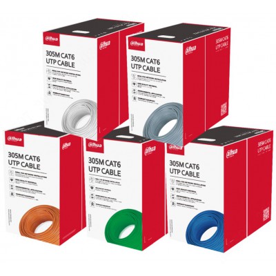 305m UTP CAT6 Cable, 305 m (1000 ft)/carton UTP CAT6, power over Ethernet, compatible  with one cable, High-purity oxygen-free copper conductor , Customized PVC outer sheath; ANSI UL CM flame retardant class certified 