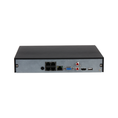 4 CH - NVR 80Mbps input bandwidth, 2CH 8MP/8ch 1080P decoding, 3ch@5MP playback, 1HDD, 1 VGA&1 HDMI, 1 RJ45(100M), 4PoE, 2 USB2.0, support IPC UPnP, 4PoE ports, People Counting, Instrusion