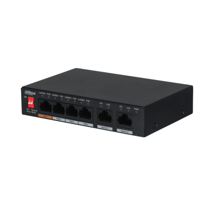 4-Port PoE Switch (Unmanaged), Layer two commercial switch, Supports anti-theft lock hole, RJ45 port supports 10/100Mbps self-adaptation, 