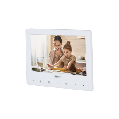 7" TFT screen, Video intercom function: Unlock, voice call, video call and volume adjustment, Mechanical button, Multiple bell sounds