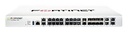 22 x GE RJ45 ports (including 2 x WAN ports, 1 x DMZ port, 1 x Mgmt port, 2 x HA ports, 16 x switch ports with 4 SFP port shared media), 4 SFP ports, 2x 10G SFP+ FortiLinks, 480GB onboard storage, dual power supplies redundancy.