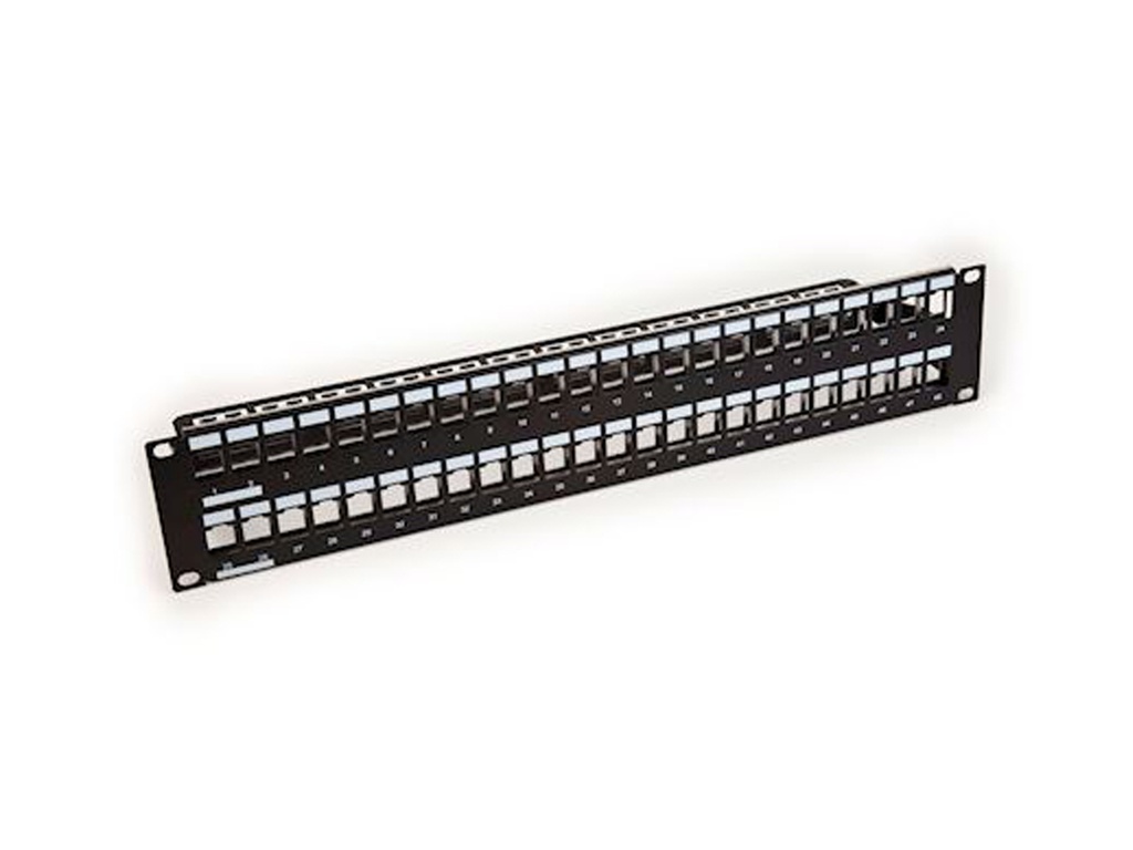 PATCH PANEL 48 PORTS (EMPTY) FOR CAT6 OR CAT 6A BLACK