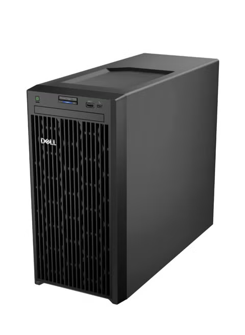 PowerEdge T150 Server: Chassis 4 x 3.5" and Software RAID /Intel Xeon E-2314 2.8GHz, 8M Cache, 4C/4T, Turbo (65W), 3200 MT/s /8GB (1x8GB) 3200MHz UDIMM ECC /1x 1TB SATA (7.2k rpm) 3.5" Cabled/ No optical drive / Broadcom 5720 Dual Port 1Gb On-Board LOM /iDRAC9 Basic 15G/ No Raid Controller / 3Y Basic NBD