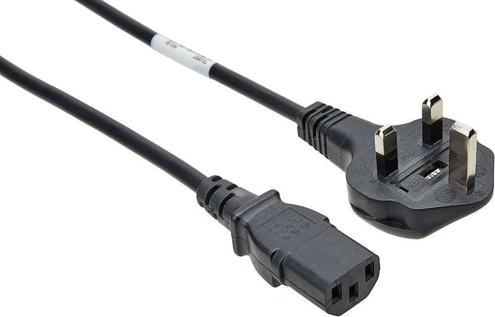 Power Cord, 250VAC 10A BS1363 Plug (13 A fuse), UK