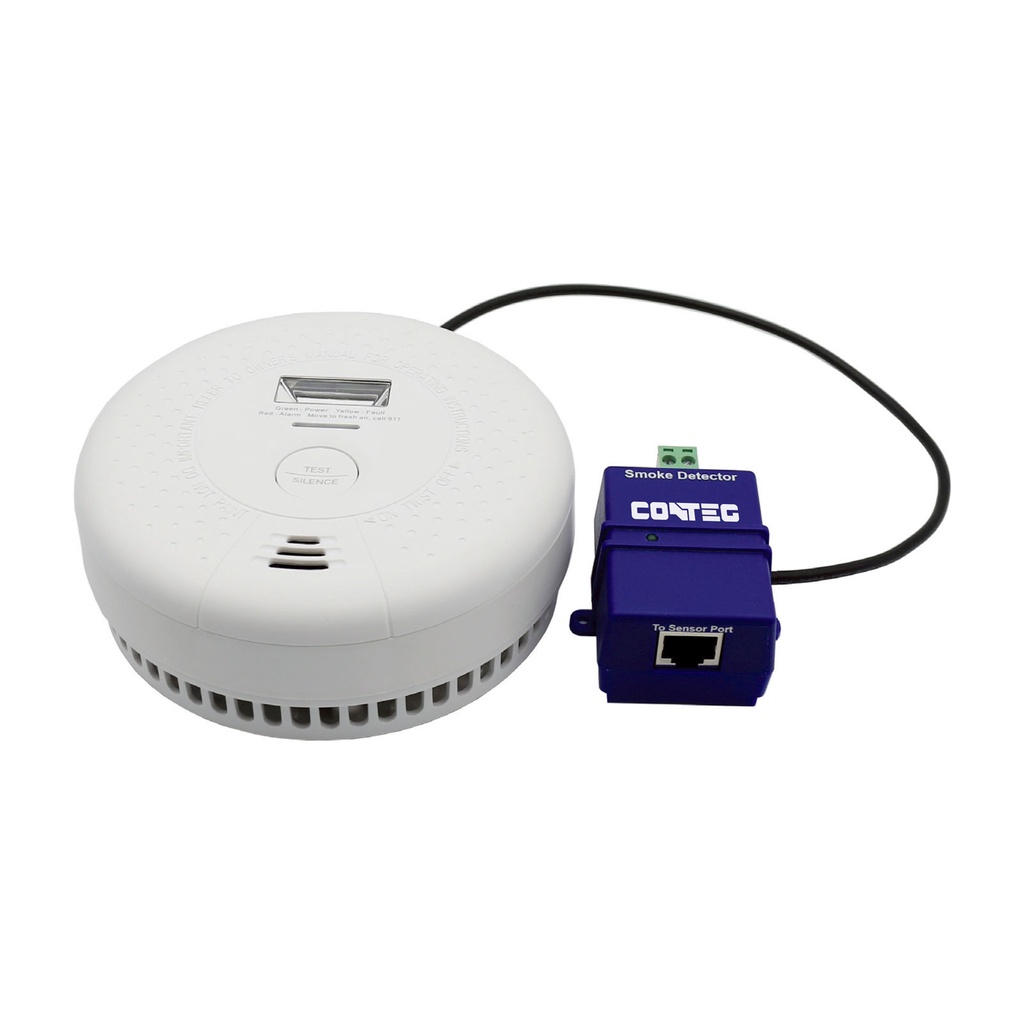 Smoke detector with 1.5m cable; (can be extended by LAN cable (CAT.5e/6))