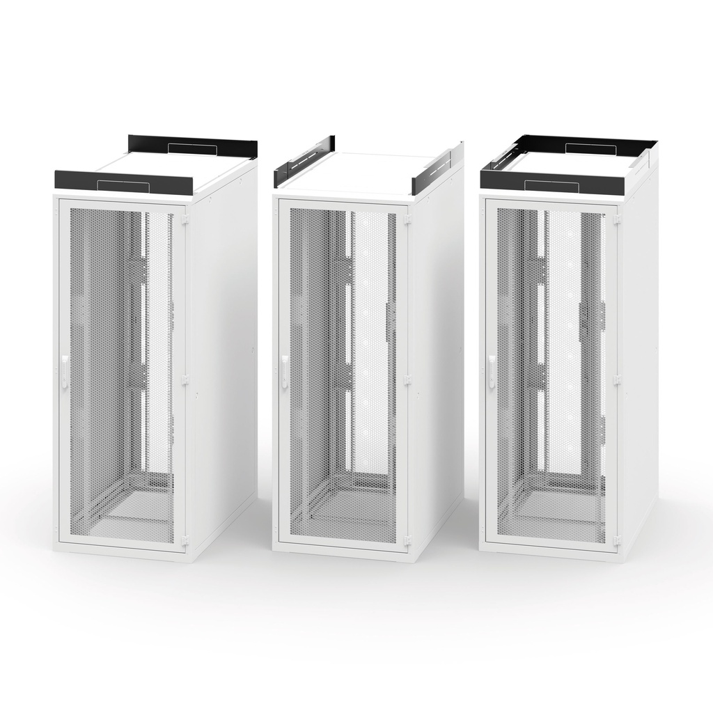 Top duct Light, set of two panels for ends, adjustable for rack depth 800 to 1200 mm, height 100 mm, black