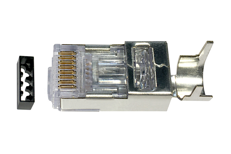  Modular Plug Kit, Category 6A, shielded, 8-position, 7.87 mm max cable jack OD, 100/bag