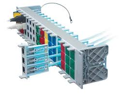 42U PAIR OF VERTICAL CABLE MANAGEMENT COMPLETE WITH COVER AND SNAP‑LOCK SYSTEM - SHEET STEEL THICKNESS 1.5 MM - BLACK
