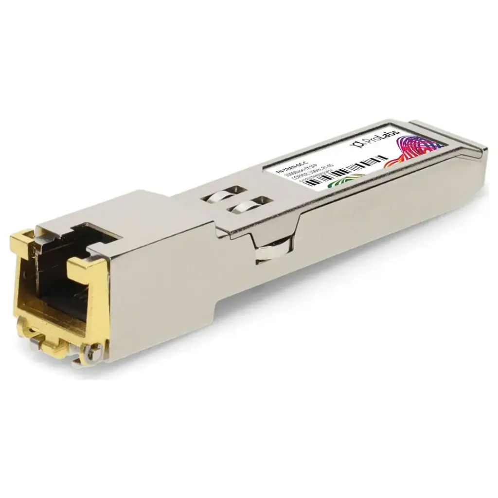 1GE SFP RJ45 transceiver module 1 GE SFP transceiver module, range 30m, RJ45 connector, -40°C to 85°C, for systems with SFP/SFP+ slots 