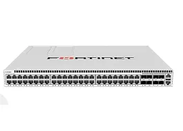 FortiSwitch-648F-FPOE Layer 2/3 FortiGate switch controller compatible PoE 802.3bt switch with 32x 2.5G RJ45 + 16x 5G RJ45 ports, 8x 25G SFP28 and MACSec. Max 1800W POE output limit