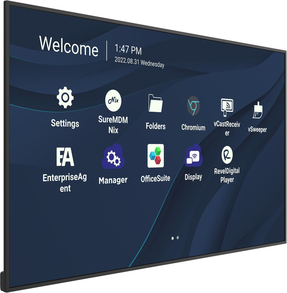 55", 4K, 450 nits, Android 11, Landscape & Portrait mode, Daisy Chain 3x3, USB Type C (vController / Viewboard Cast / myViewBoard Display / Revel Digital); no OPS slot