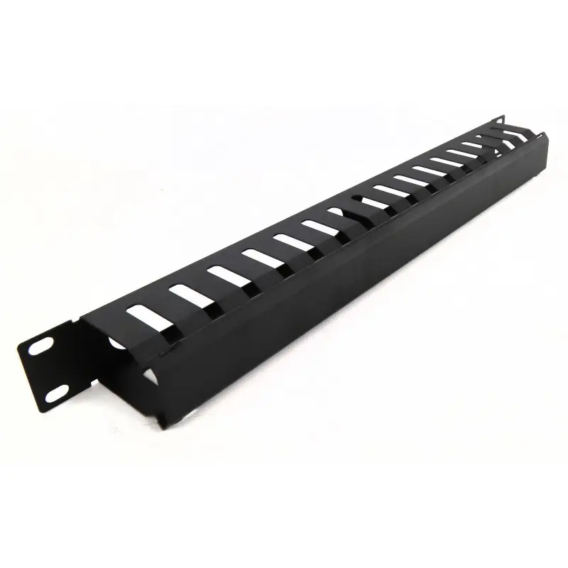 FINOSEL, 1U Cable Management Bar, 12 Slots with Cover 19", Plastic
