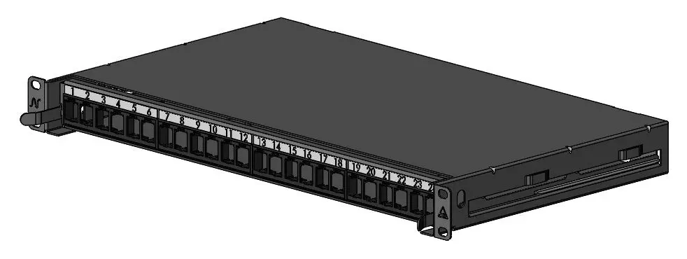LANmark-OF Patch Panel Snap-In Sliding Black 