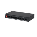 Support eight 10/100M PoE power supply ports, and two 10/100M  uplink ports, Support 802.3af and 802.3at standards, Support 250 m long distance PoE tansmission,