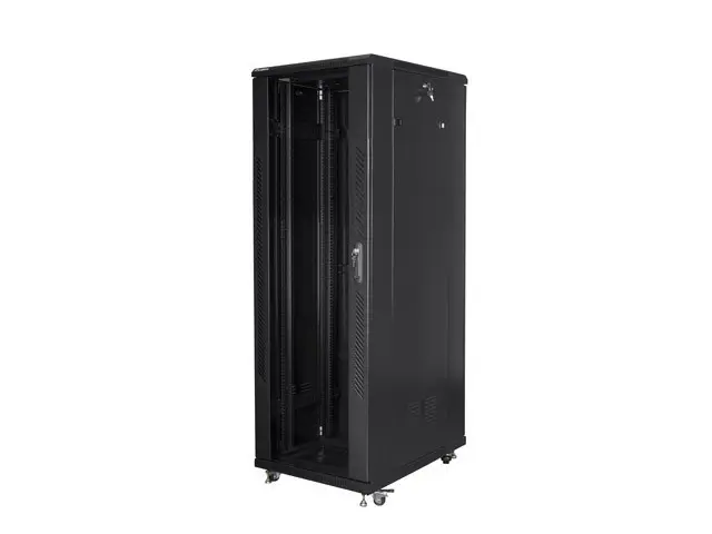 AWAL Free standing cabinet, front glass door, removable side and rear doors, fan-4no's. shelf-1no's, PDU 6 Way -1no's, Castor wheel-4 no's, Black color