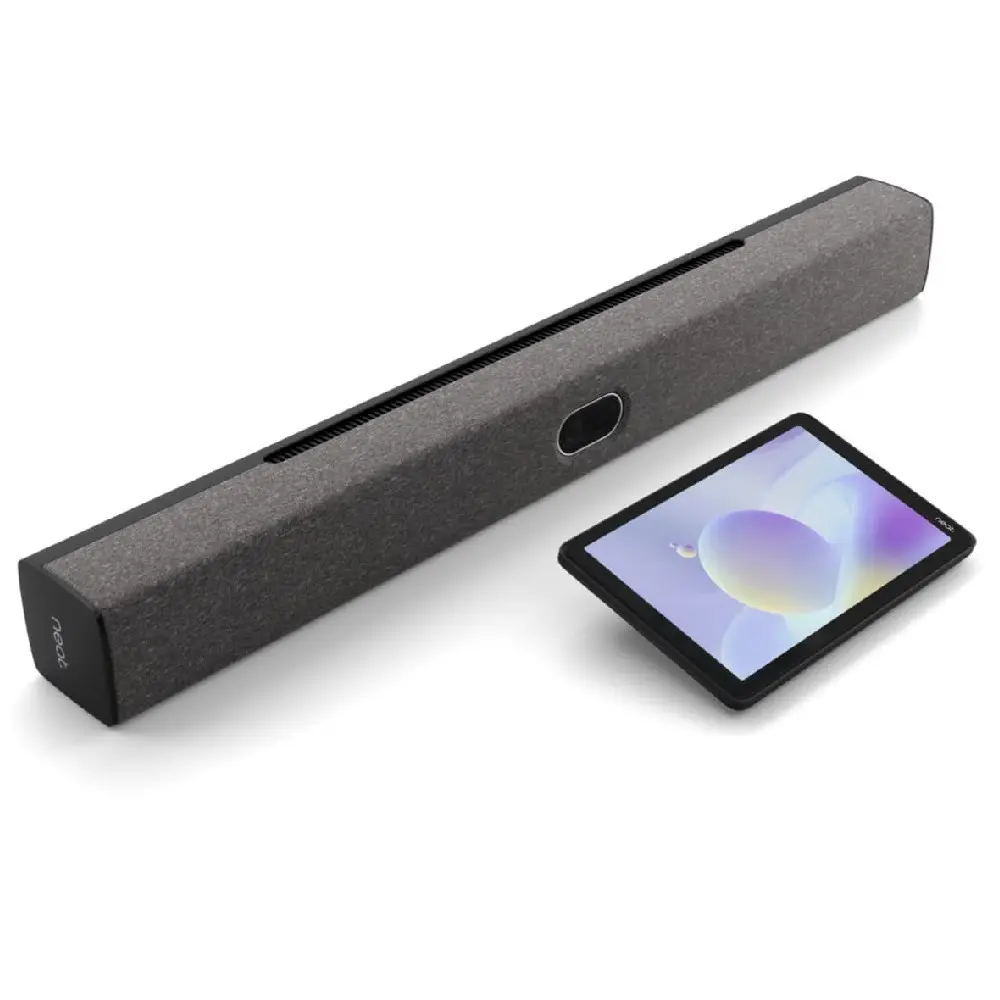 Neat Bar - Collaboration Bar Includes Bar, integrated camera, microphones and wall, table, and display mounts. 