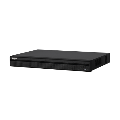 16CH NVR,  H.265+/H.265, Upto 12MP resolution Preview & Playback, 2 HDD upto 10 TB each,  Support IPC, UPnP, Video Out: HDMI/VGA, 3D intelligent positioning with Dahua PTZ camera, face detection, people counting