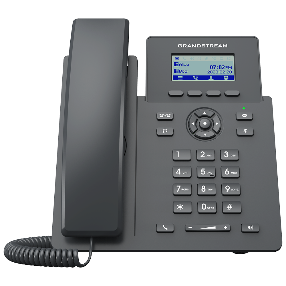 2 SIP account, 2 lines
GDMS online device management and provisioning
5-way audio conferencing for easy conference calls
Equipped with noise shield technology to minimize background noise
Electronic Hook Switch (EHS) support for Plantronics, Jabra, and Sennheiser headsets
The GRP2601P includes built-in PoE to power the device and give it a network connection
Enterprise-level protection including secure boot, dual firmware images and encrypted data storage