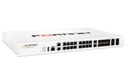 22 x GE RJ45 ports (including 2 x WAN ports, 1 x DMZ port, 1 x Mgmt port, 2 x HA ports, 16 x switch ports with 4 SFP port shared media), 4 SFP ports, 2x 10G SFP+ FortiLinks, 480GB onboard storage, dual power supplies redundancy.