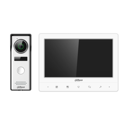 4-Wire Video Intercom KIT, Screen dimension: 7 inch, Video intercom function: Unlock, voice call, video call, volume, Quantity of voice intercom and video intercom: 2 voice intercoms + 3 