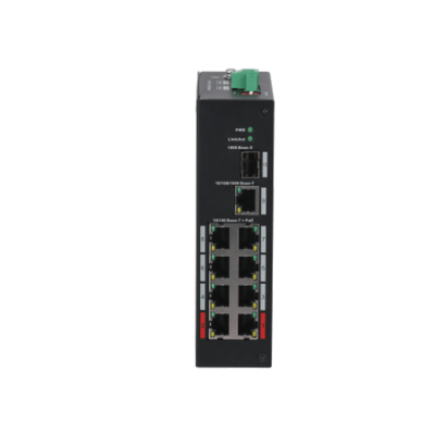 8-Port PoE Switch (Unmanaged), Supports PoE power management,  Wide working temperature design: -30°C~ 65°C,Supports dual power backup