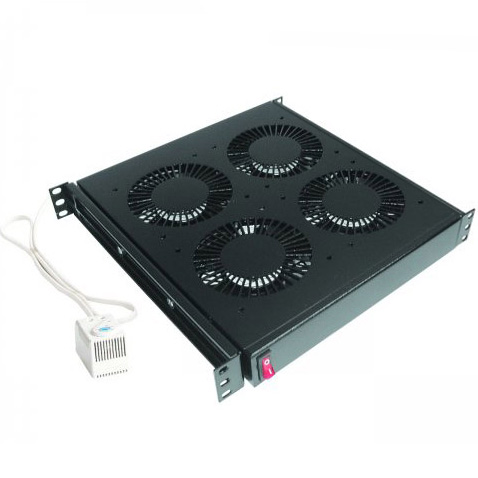 [DP-VEL-04/100] Ventilation unit, 4 fans, with thermostat, 448m3/h (for up to 760W at ΔT=5K), for top or bottom installation to the racks with opening 420 x 440 mm