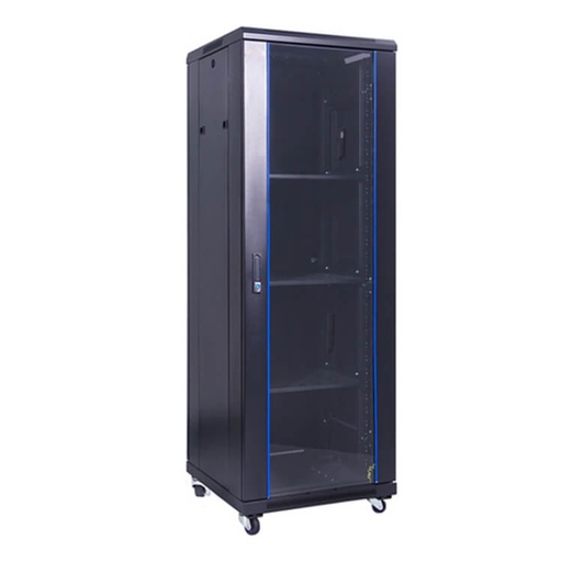 [Bolein 27U 810 FS] Bolein 27U 800*1000mm free standing cabinet, Front single glass door, 4 fans, 1 fixed tray, black color BLFS-8127 