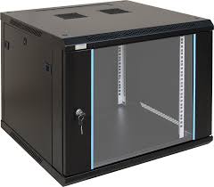 [9U 600X600 WMC] WALL MOUNT DATA CABINET, FRONT GLASS DOOR, REMOVABLE SIDE DOORS, FAN-1 NO'S, FIXED SHELF-1 NO'S, PDU 6WAY-1 NO'S, BLACK COLOR