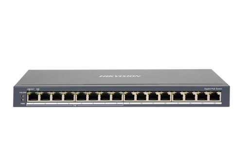 [DS-3E0516P-O(O-STD)] 16-Port Gigabit Switch with 8 POE+