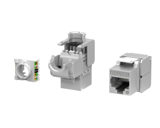 [DS-1CK6P180N(O-STD) Silvery 50PCS] Cat6 Sheilded 180° Toolless Keystone Jack
