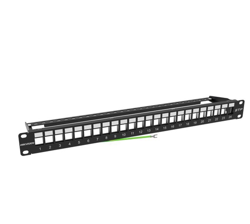 [DS-1CP0P24-1U(O-STD) Black] Sheilded 24-port Blanck Patch Panel, 1U