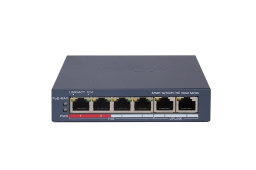 [DS-3E1106P-EI/M(O-STD)] 4 Port Fast Ethernet Smart POE Switch