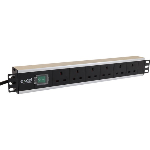 [D13-6H-EXL] EXCEL POWER STRIP 6 WY HORIZ