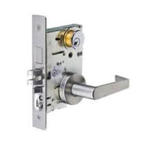 [EL-U70TDS] ANSI Electried Lock, Open when power o, c/w American Cylinder, Material: Brass, Lever Handle, Material: SUS304, Stamped Rose: 65mm