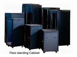 [FSB42-812D] FINOSEL, Cabinet, 42U FS 4xfans, wheels, FD Glass and Rear Hony Comb Double Doors,800x1200, Black