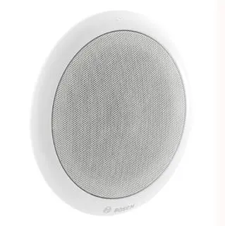 [LC1-UM06E8] Ceiling loudspeaker, 6 W, integrated circular metal grille, 6-inch driver, without flush ceiling-mounting accessory, EN54-24 certified, white RAL 9010, IP33