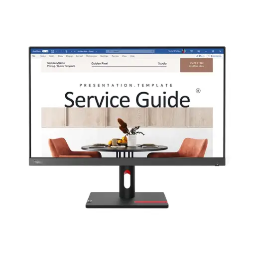 [63DEKAT3SD] Lenovo ThinkVision S24i-30 24 inch FHD Monitor (IPS Panel, 100Hz, 4ms, HDMI, VGA, Phone Holder) - Tilt Stand,3 years warranty