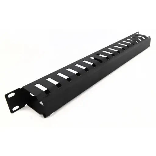 [ORG-1U-COV] FINOSEL, 1U Cable Management Bar, 12 Slots with Cover 19", Plastic