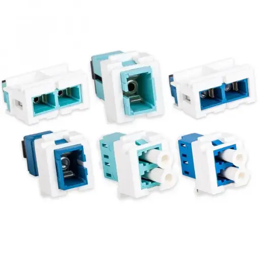 [N205.617] LANmark-OF Duplex LC Snap-In Adaptor Multimode Aqua 