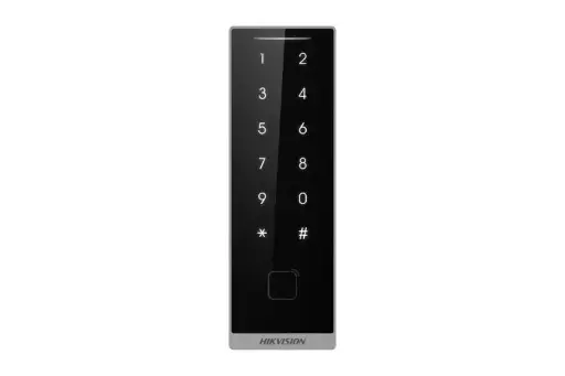 [DS-K1105EDKB(STD)] Reads EM card、Desfirecard number、Mifare 1 card, with keypad Supports bluetooth module Supports RS485(OSDP) and Wiegand(W26/W34) protocol IP 66 