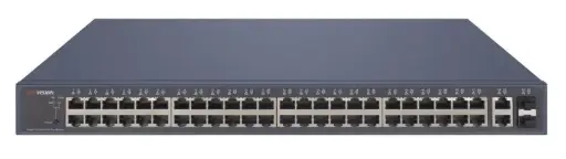 [DS-3E1552P-SI(O-STD)] L2, Smart Managed, 48 Gigabit PoE ports, 2 Gigabit RJ45, 2 Gigabit SFP uplink ports, 802.3af/at, PoE power budget 470W, max. 300 meter long distance PoE transmission, PoE watchdog, VLAN, QoS, SNMP, Port Mirroring, Storm Control, Visualized Topology Management, Network Health Monitor, Real-Time Alarm Push and Video Control and Preview