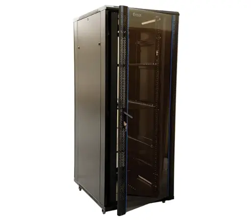[AWAL 42U 600X800 FSC] AWAL Free standing cabinet, front glass door, removable side and rear doors, fan-4no's. shelf-1no's, PDU 6 Way -1no's, Castor wheel-4 no's, Black color 