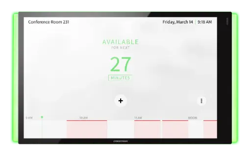 [TSS-1070-B-S-LB KIT] Crestron 10.1 in. Room Scheduling Touch Screen, Black Smooth, includes one TSW-1070-LB-B-S light bar