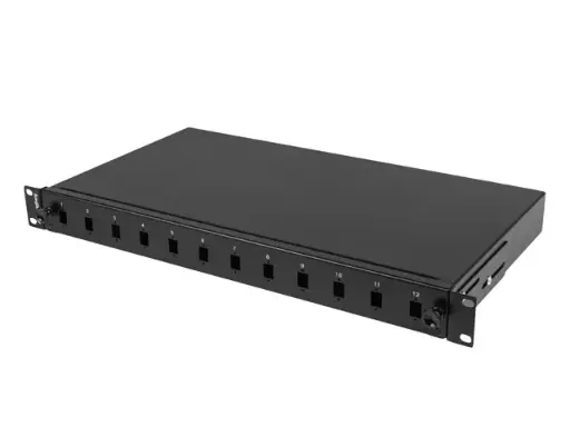 [92-300] BNET 12 PORT (6LCD) SINGLE MODE PATCH PANEL 19" 1U WITH ALL ACCESSORIES & 12 LC/UPC OS2 PIGTAILS MODEL : B-PP12LC-SMP 
