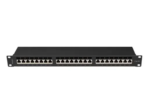 [92-105] BNET 24 PORT PATCH PANEL 19"/1U BLACK FOR 24x RJ45 KEYSTONE MODULES UTP-FTP/STP (WITHOUT MODULES) Model : B-PP24UTPFTP-BK